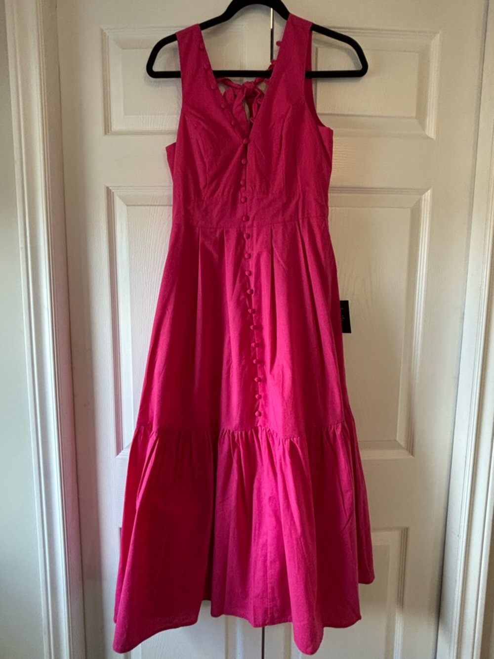 Lulu's Bright Pink Button-Front Sundress